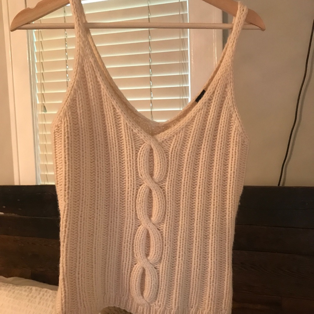 VINTAGE. Ivory sweater tank. 100% cashmere
